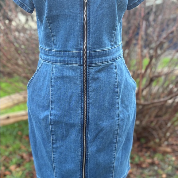 Guess Denim Zip Front Dress sz Lg - Picture 5 of 8